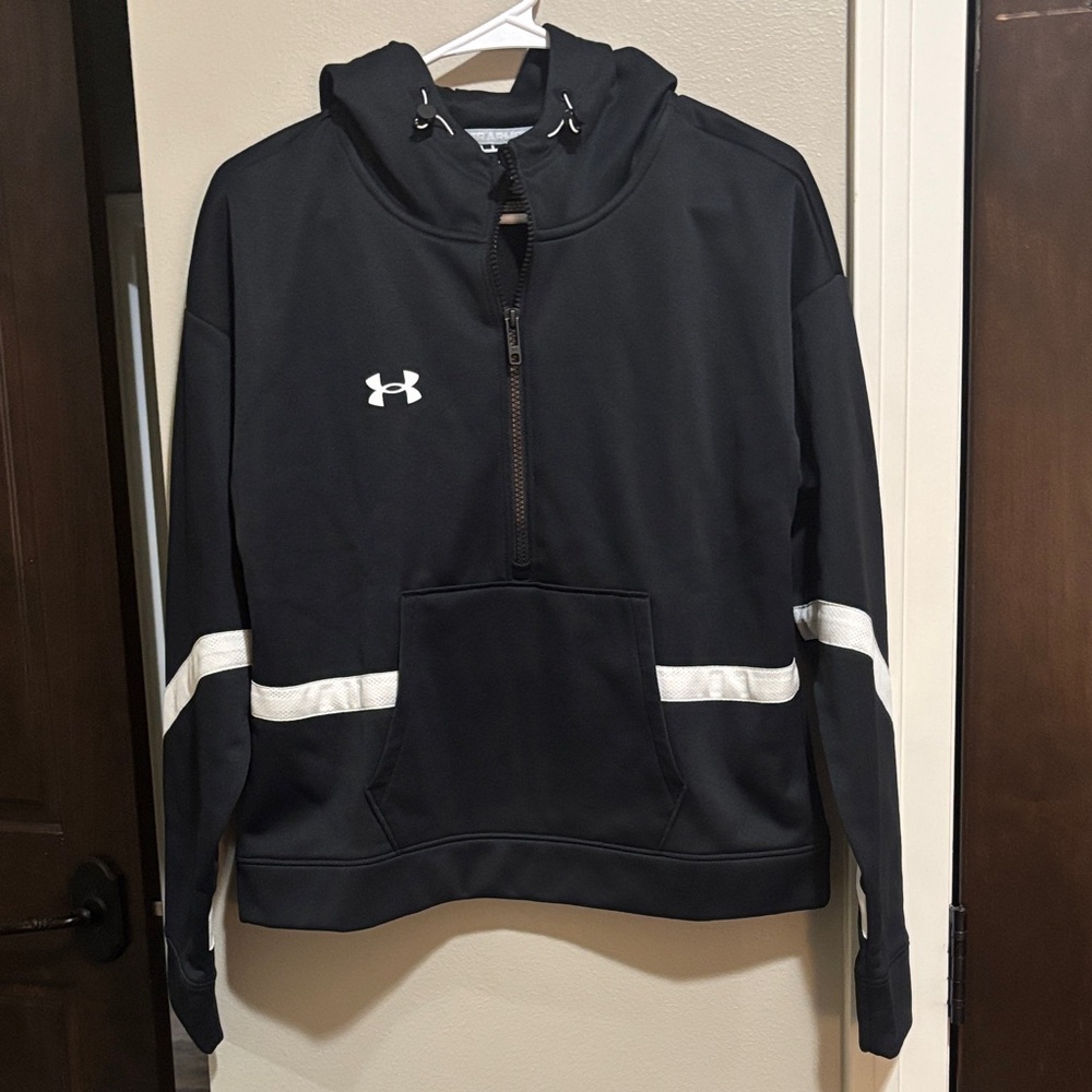 Under Armour Black Hoodie with White Stripes